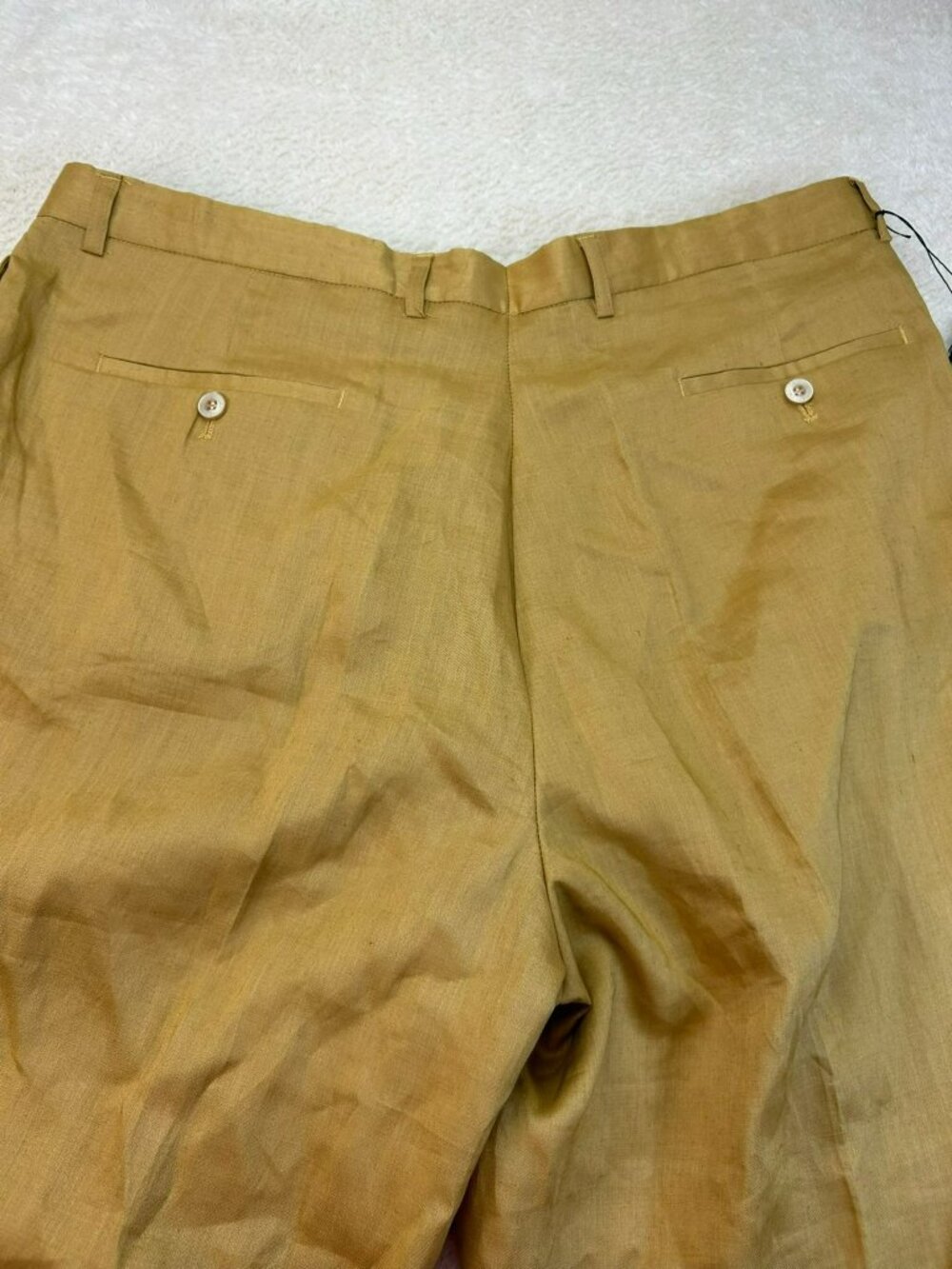 D & E Collection Mens Pants Natural Size 40 Linen Straight NWT See Pictures - Picture 8 of 8